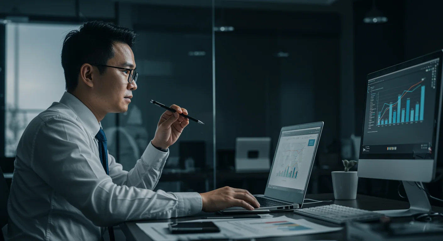 Profesional analizando costes de curso de inteligencia artificial para productividadpara empresas en España.