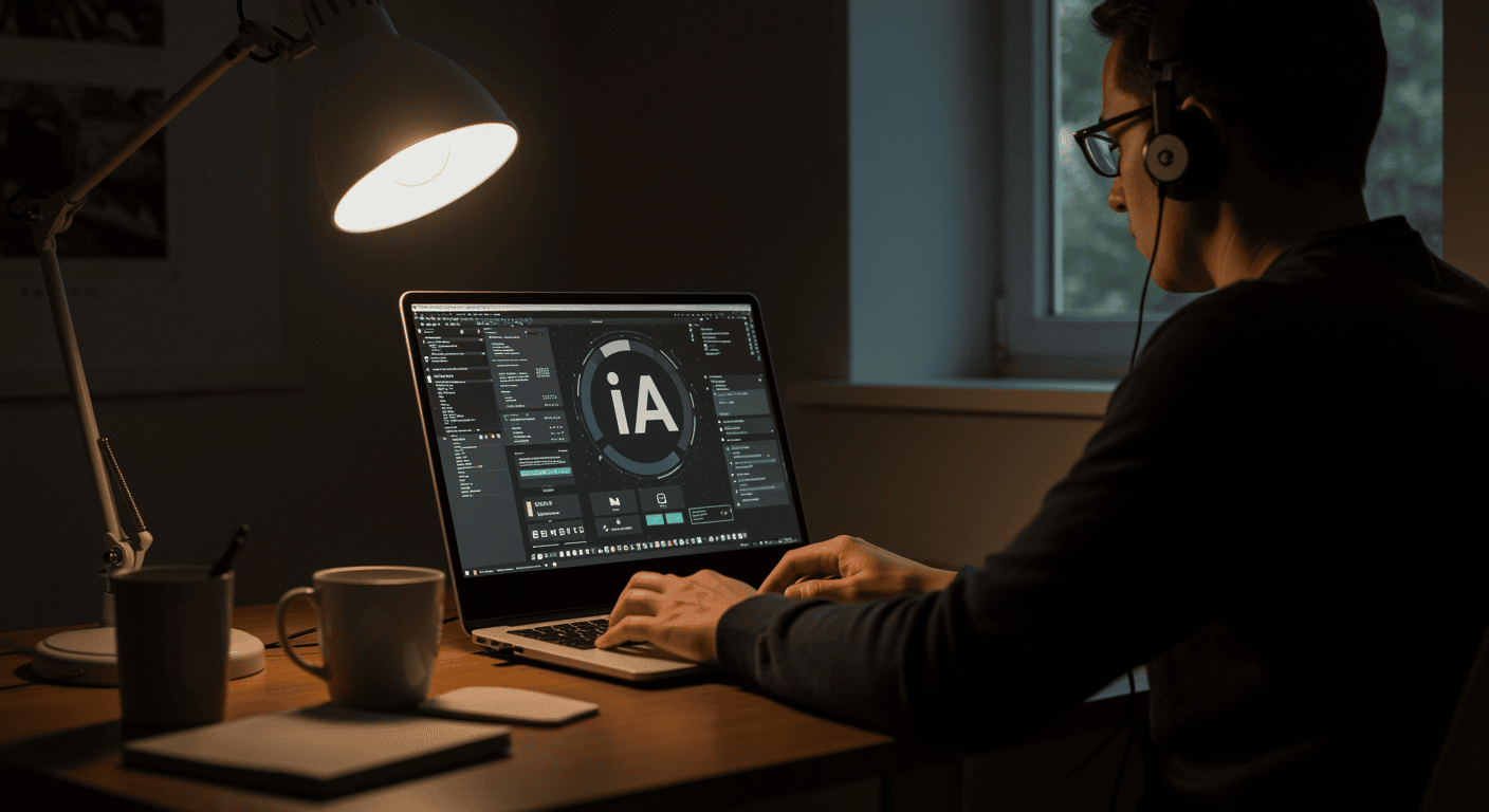 freepik_humano-trabajando-desde-c_2757120352 Profesional técnico implementando soluciones de IA generativa en el trabajo mediante arquitecturas de modelos de lenguaje.